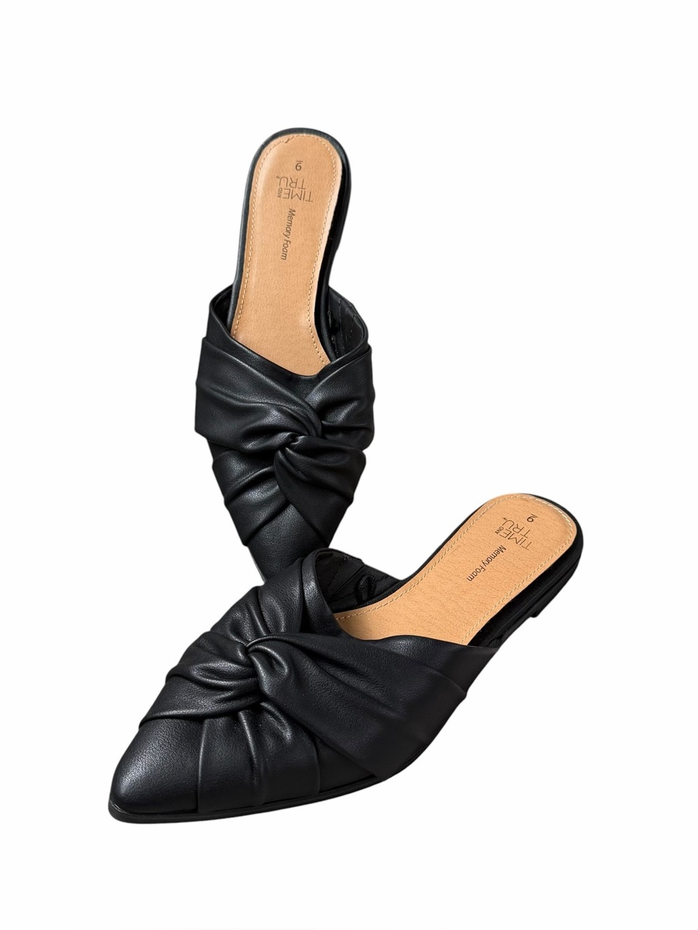 Share Time and Tru Women's Slip on Dress Twist Mule Black Size 9 Memory Foam C